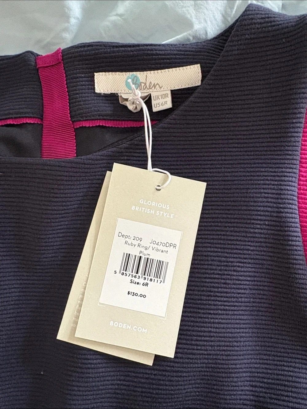 Boden Cecilia Ottoman Colorblock Sheath Dress